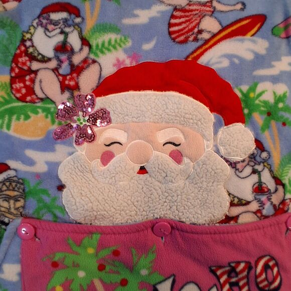 SECRET TREASURES Christmas One Piece Soft Pajamas Size XS Aloho Santa Holiday - Picture 4 of 8
